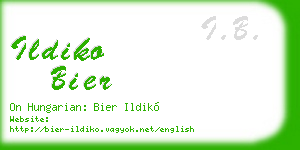 ildiko bier business card